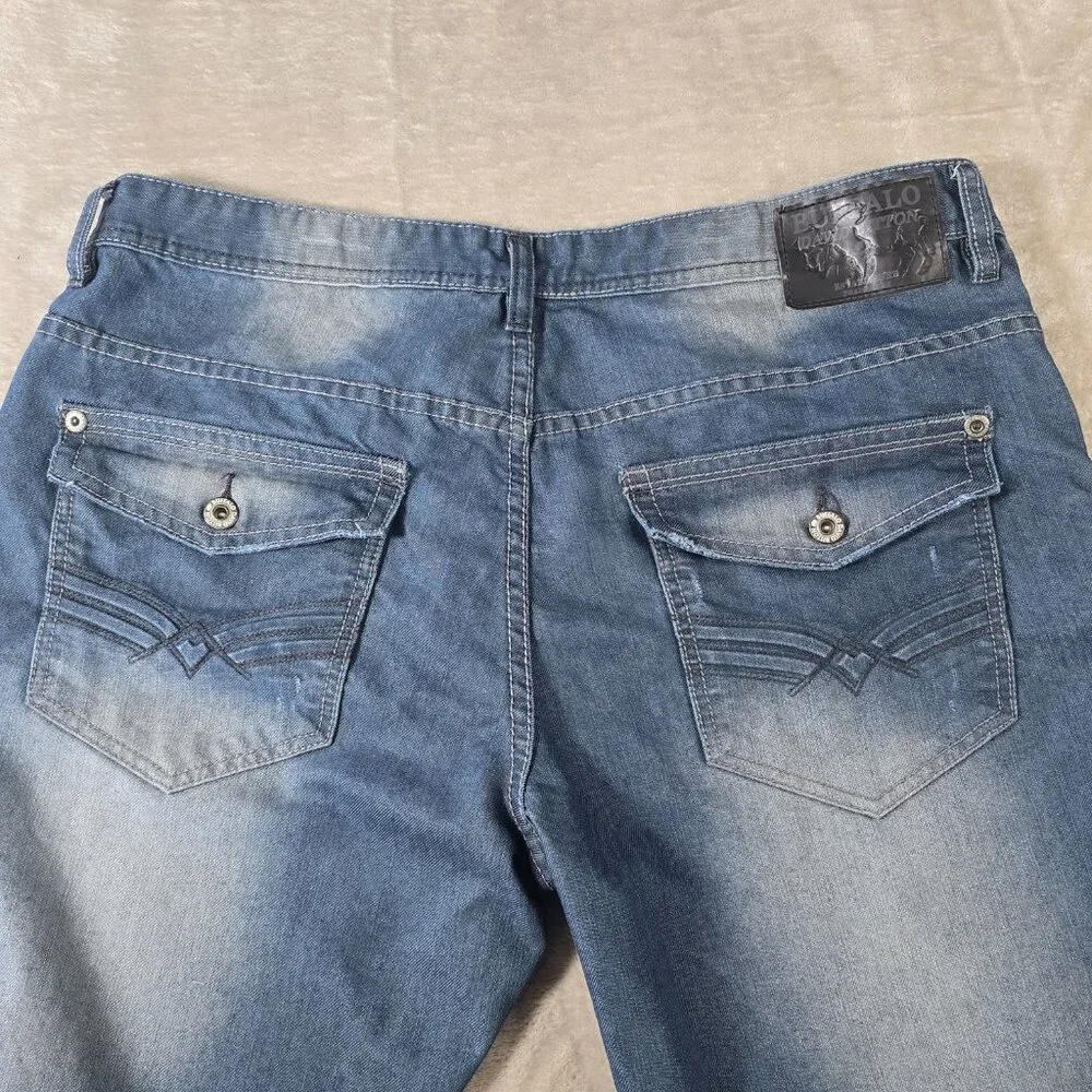 Buffalo David Bitton Ruffer Easy Jeans Mens 36 Medium Wash Bootcut Relaxed Denim - Picture 12 of 15